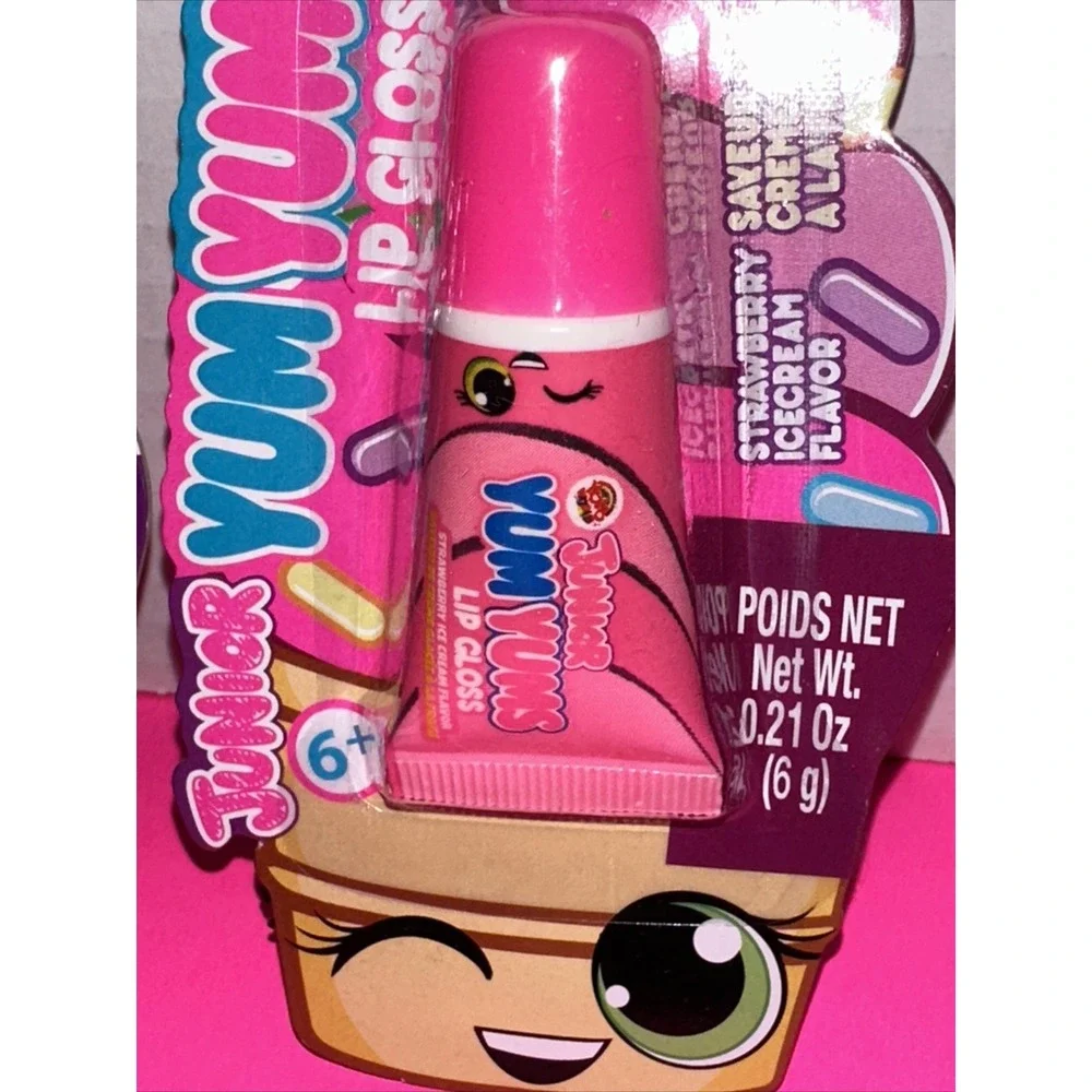 Junior Yum Yums Lip Gloss Set Yoyo World Grape Strawberry Ice Cream 2 Pack NEW